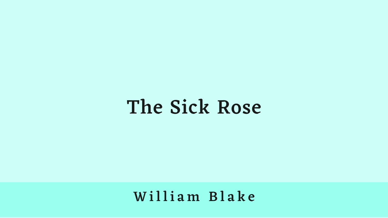 The Sick Rose by William Blake: Summary and Analysis