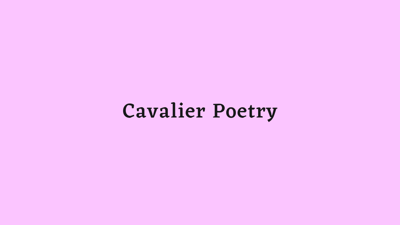Cavalier Poetry