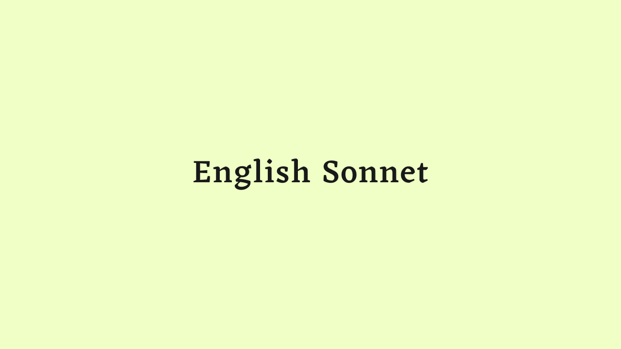 English Sonnet